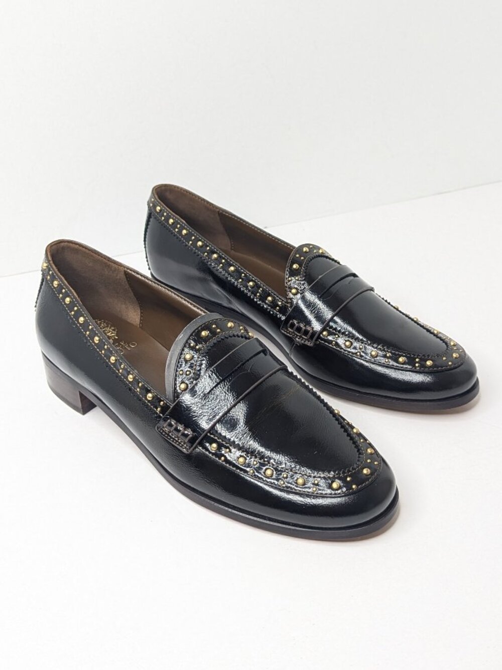 Vince Camuto Camdyn Studded Loafers Sigaro Leather Womens 9